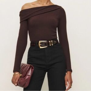 Reformation Elio Knit Top in Mahogany NWOT